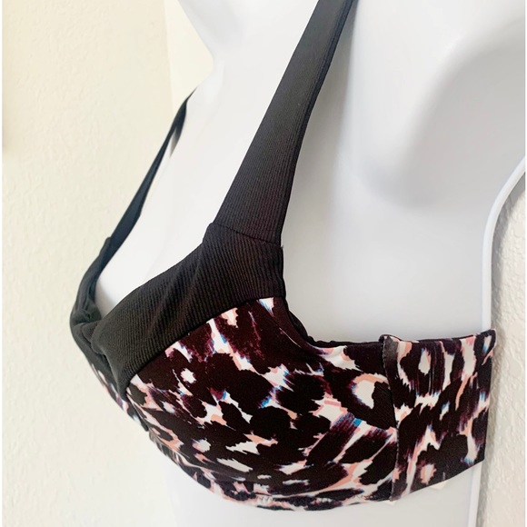 Sanctuary Stay Cool Leopard V-Wire Bralette Women’s Swim Top Size XS - Picture 3 of 11